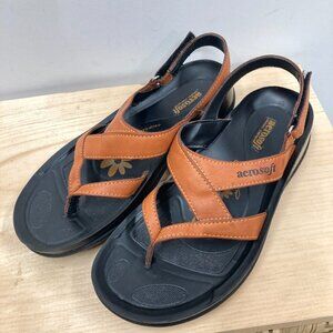 Aerosoft Deke Slingback Sandals, Size‎ Euro 39 US 8, Faux Leather, Orange-Tan